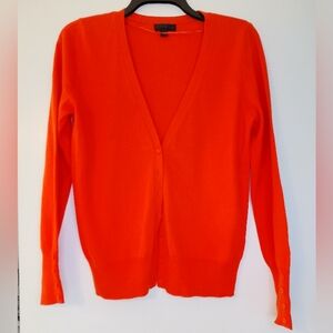 Worthington Orange V-Neck Button Cardigan Sweater